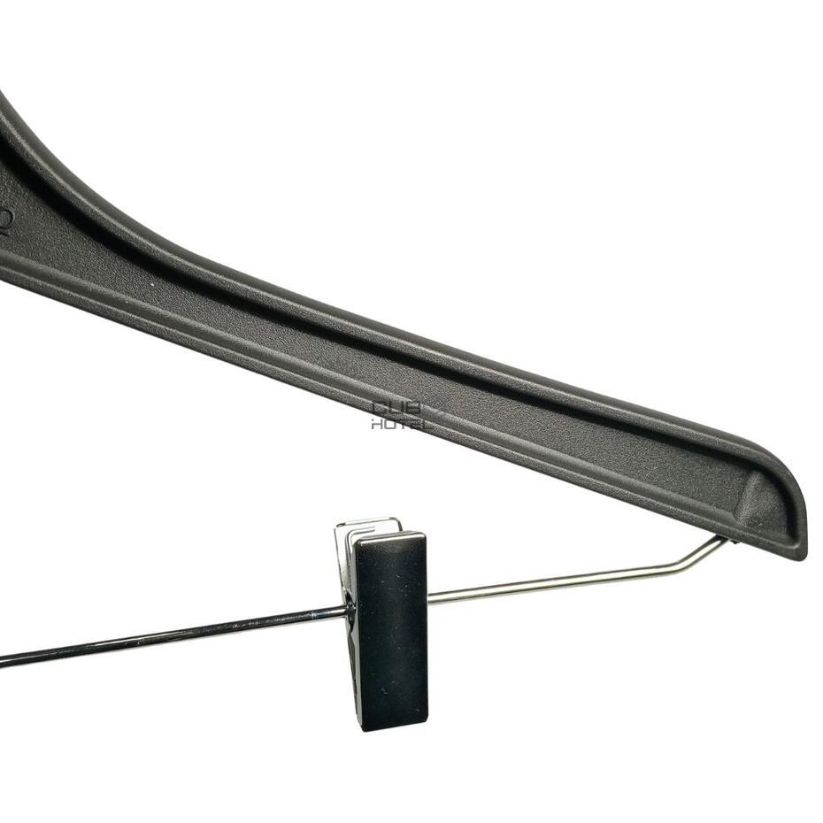 100 Black Plastic Hangers with Clips